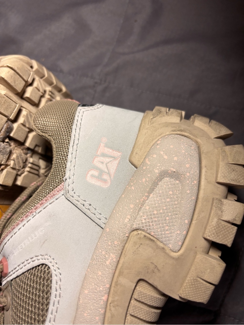 Caterpillar Gray and Pink Trail Sneakers Steel Toe